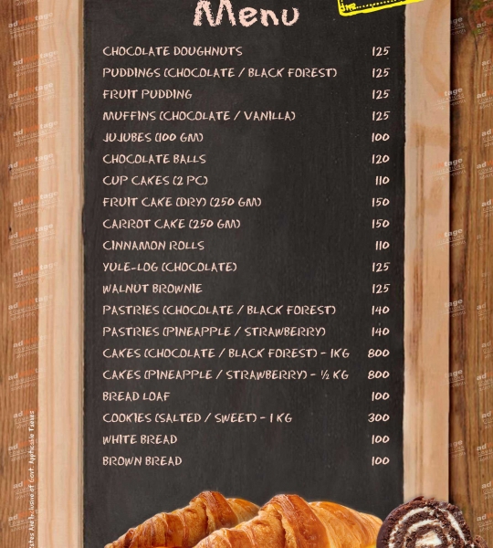 Golden-Tulip-Bakery-&-confectionary-Wall-Menu